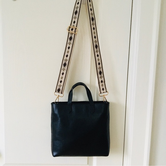 Madewell Handbags - Madewell The Zip-Top Transport Black Leather Crossbody Bag